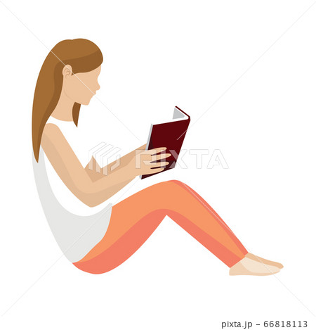 Young woman reading a book 66818113