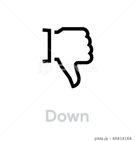 Down icon. Editable Line Vector. 66818168