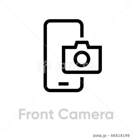 Front Camera Phone Camera icon. Editable line vector. 66818199