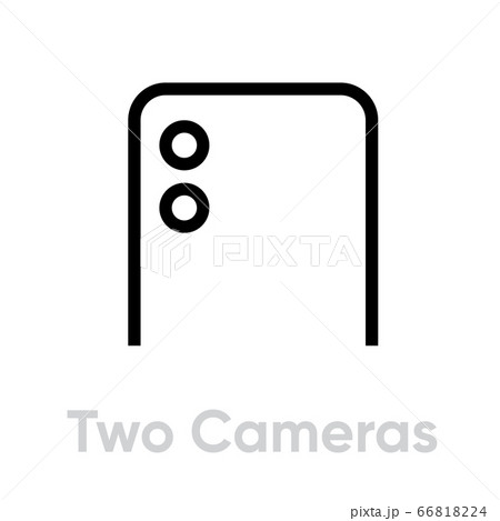 Twin Cameras Phone icon. Editable line vector. Twin Cameras Phone icon. Editable line vector. 66818224