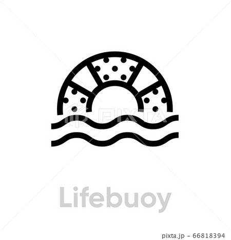 Lifebuoy icon. Editable Vector Outline. 66818394