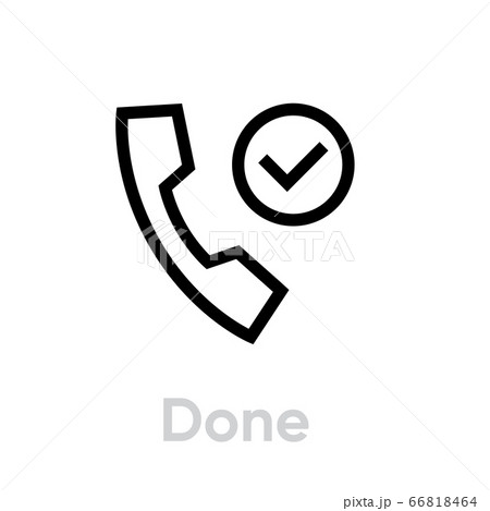 Done Call icon. Editable Vector Outline. 66818464