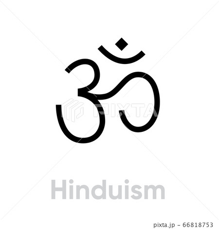 Hinduism Religion icon. Editable line vector. 66818753