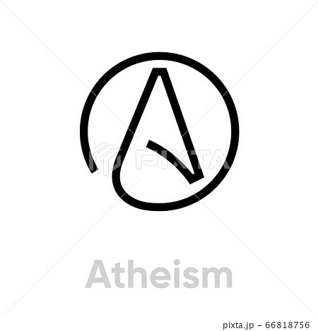 Atheism Religion icon. Editable line vector. 66818756
