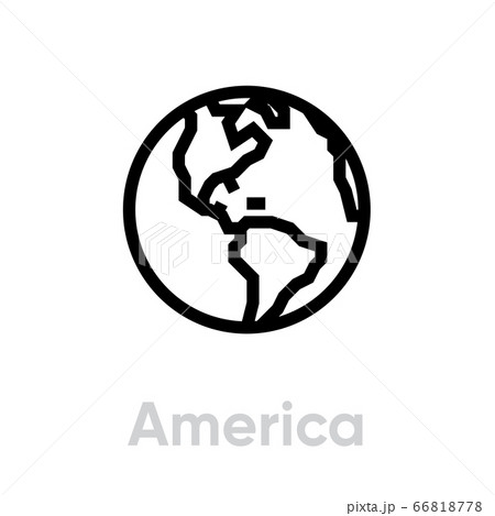 America icon. Editable Vector Outline. 66818778