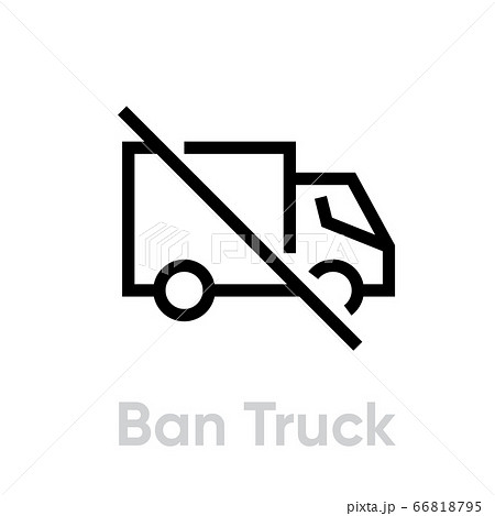 Ban Truck Delivery icon. Editable line vector. Ban Truck Delivery icon. Editable line vector. 66818795