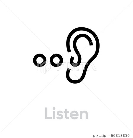 Listen icon. Editable Vector Outline. 66818856