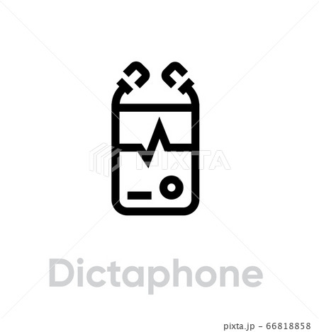 Dictaphone icon. Editable Line Vector. 66818858