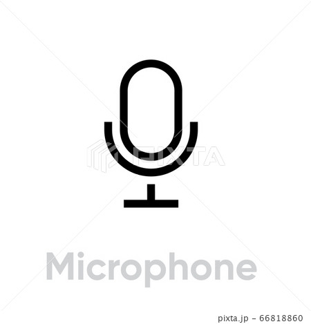 Microphone icon. Editable Line Vector. 66818860