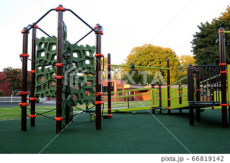Empty children playground during the coronavirus quarantine 66819142