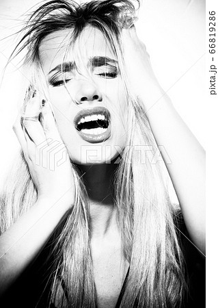 Beautiful Teen Orgasm Hd - emotions and feelings concept - beautiful blond... - Stock Photo [66819286]  - PIXTA