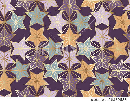 Vector Retro Style Japanese Paper or Textile Star Seamless Pattern 66820683