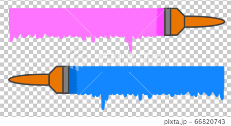 刷毛でペンキを塗るのイラスト素材