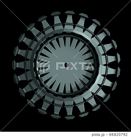 Sci-Fi Mechanical, Robotic Gear Isolated On Black 66820792