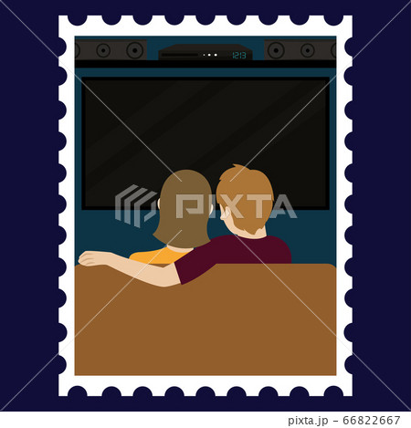 Couple watching television 66822667