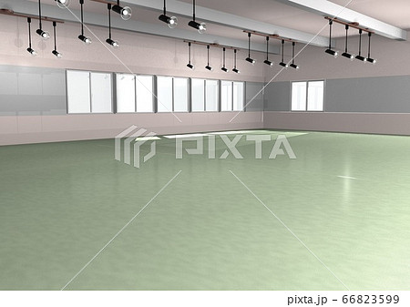 広々としたオフィス空間の3DCG(空き部屋、テナントなど) 66823599