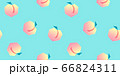 手描き　桃　フルーツ　シームレスパターン 66824311