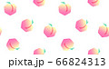 手描き　桃　フルーツ　シームレスパターン 66824313