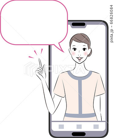 スマホで説明するエステティシャン 66826084