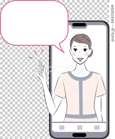 スマホで説明するエステティシャン 66826084