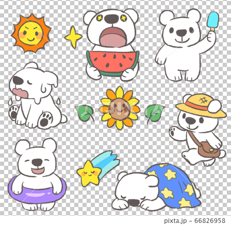 Polar bear summer vacation set - Stock Illustration [66826958] - PIXTA