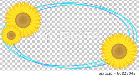 Horizontal sunflower frame (light blue) 66828042