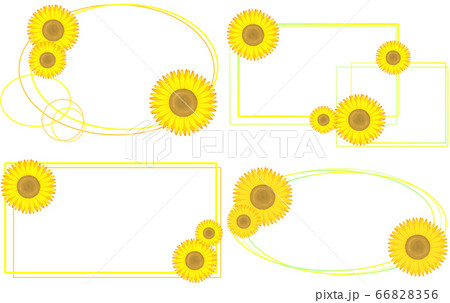 横向き向日葵フレーム4種（黄色） 66828356