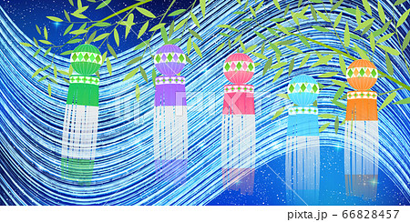 七夕　天の川　水彩　背景 66828457