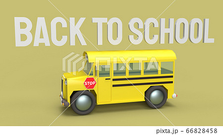 The school bus on yellow background 3d rendering for back to school content. 66828458