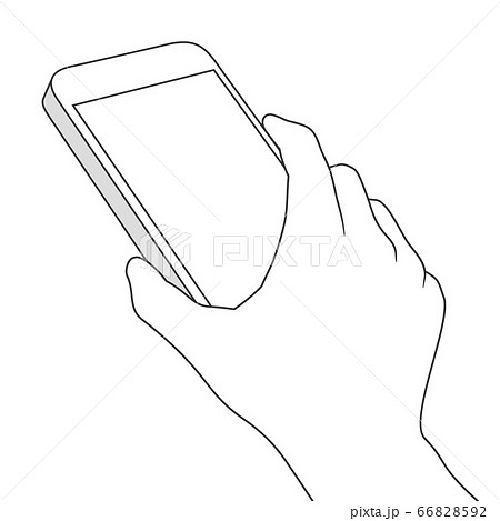 スマホを右手でつかむ（親指側） 66828592