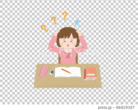 混乱する女の子のイラスト 66829387