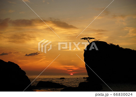 三陸ジオパーク茂師海岸の夜明け　茂師の松島 66830024