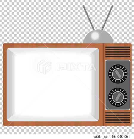 リアルでレトロなテレビのイラスト 画面オン のイラスト素材 66830862 Pixta
