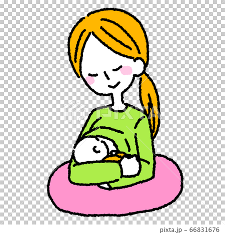 授乳_母乳_育児_ママ_赤ちゃん_笑顔 授乳_母乳_育児_ママ_赤ちゃん_笑顔 66831676