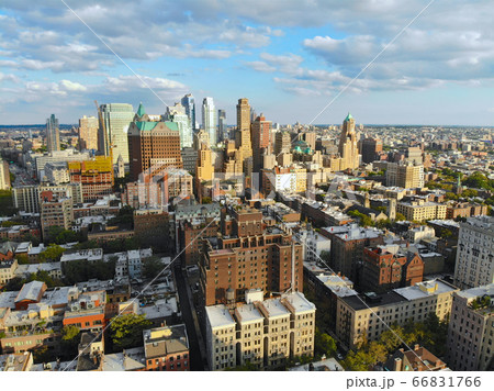Aerial view of downtown Brooklyn with Traditional building in Brooklyn Heights. New York City. USA 66831766