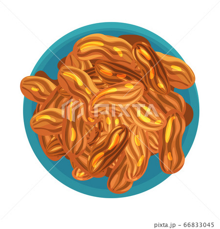 Pile of Baked Turkish Snack Served on Plate Top View Vector Illustration 66833045