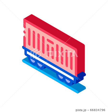 carriage container transportation isometric icon vector illustration 66834796