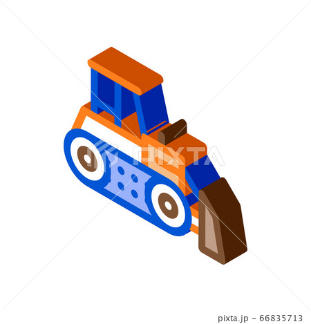 road repair bulldozer isometric icon vector illustration 66835713