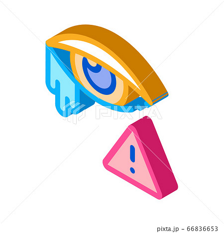 crying eye exclamation sign isometric icon vector illustration 66836653