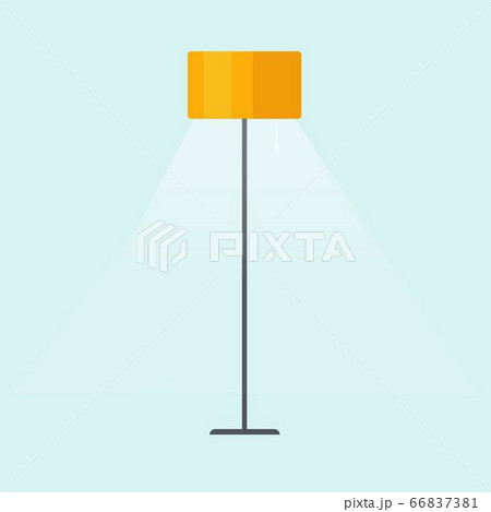 Floor lamp isolated or floorlamp indoor table lighting home stand vector illustration on color background clipart 66837381