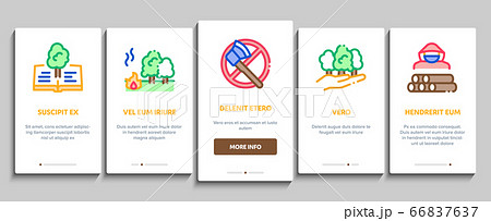 Forestry Lumberjack Onboarding Elements Icons Set Vector 66837637