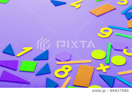 Colorful figures and numbers for children on a Colorful figures and numbers for children on a 66837980