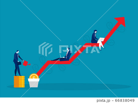 business Watering Money Tree ,Earning Money. Graphs and Arrows 66838049