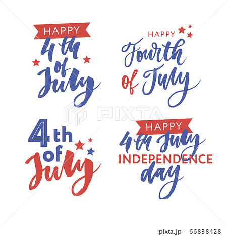 4th of July. Happy Independence day calligraphy 66838428