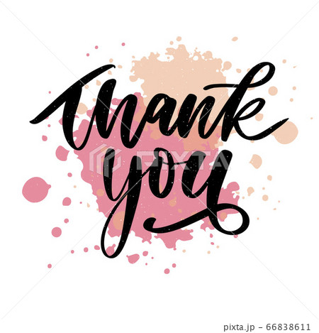 Thank You handwritten inscription. Hand drawn 66838611