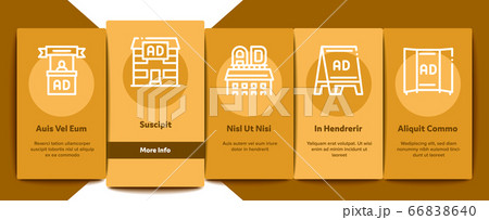 Outdoor Media Advertising Promo Onboarding Elements Icons Set Vector 66838640