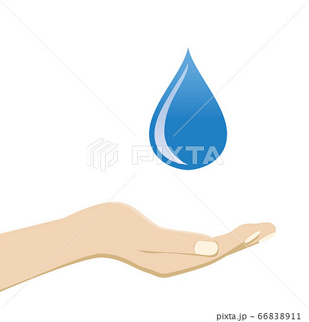 手のひらで包んだ水の水滴のイラスト 環境保護エコロジーのイメージイラストのイラスト素材 6611
