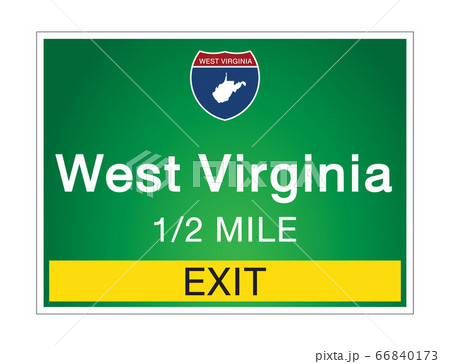Highway signs before the exit To the state West Highway signs before the exit To the state West 66840173
