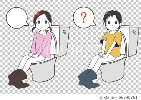 真顔でトイレをする子供(吹き出し付き) 66840261