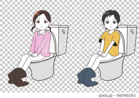 真顔でトイレをする子供 66840263